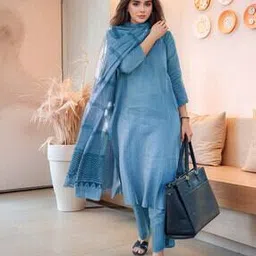 anni designer Women Straight Kurta with Pants & Dupatta Set-picture-33