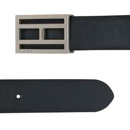 Tommy Hilfiger Men Navy Blue & Brown Leather Reversible Solid Belt image 3