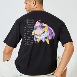 Styli Dragon Ball Z Printed Drop Shoulder Sleeves Pure Cotton Oversized T-shirt image 1
