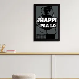 eCraftIndia "Jhappi Paa Lo" Quirky Quote Satin Matt Texture UV Art Painting image 2