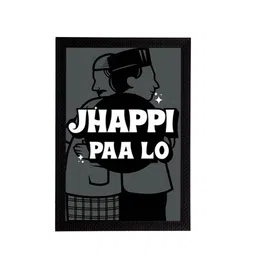 eCraftIndia "Jhappi Paa Lo" Quirky Quote Satin Matt Texture UV Art Painting image 3