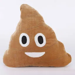 oscar home Brown Cotton Emoji Shaped Cushion image 4