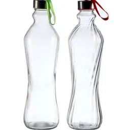 ceradeco Spriral Shaped 1Ltr (Set of 2) Glass Bottle image 2