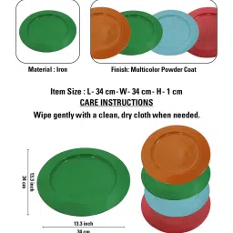 metalsmith (Pack of 4) 13 Inch Round Serving Plate image 2