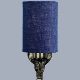 new era Antique Gold Wall Lamp with Jute Blue Shade image 5