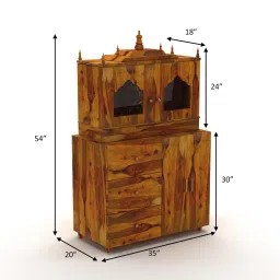 urbanwood Madurai Honey Sheesham Wood Home Temple image 3