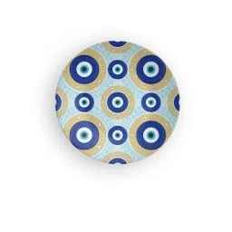 quirk india Evil Eye Multicolour Ceramic Wall Plate image 2
