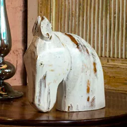 rhapsodically made Horse Head Small White Wood Figurine-picture-28