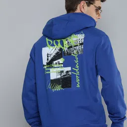 R.Code by The Roadster Life Co. Men Graphic Printed Hooded Sweatshirt image 1