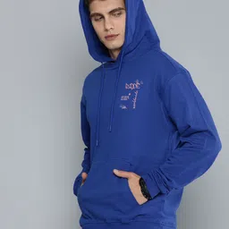 R.Code by The Roadster Life Co. Men Graphic Printed Hooded Sweatshirt image 4