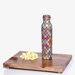 august collectives Abstract Multicolor Copper Water Bottle image 1