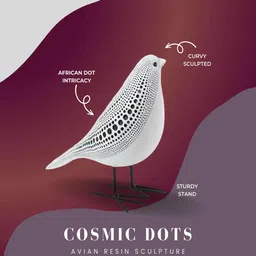 the artment Cosmic Dots Avian Resin Sculpture-White image 4