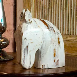 rhapsodically made Horse Head Big White Wood Figurine-picture-25