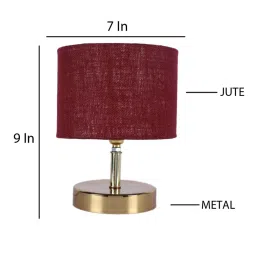 Devansh Metal table lamp with Maroon Jute Shade by New Era image 5