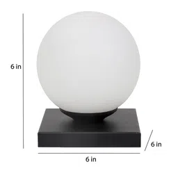tu casa White Glass Shade Table Lamp With Iron Base image 3