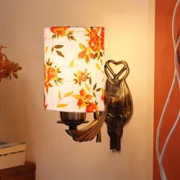 new era Antique Gold Wall Lamp with Cotton Printed Shade-picture-32