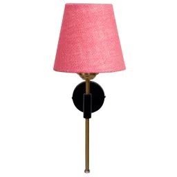 new era Antique Gold Wall Lamp with Pink Jute shade image 4