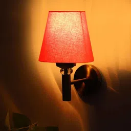 new era Antique Gold Wall Lamp with Orange cotton shade image 3