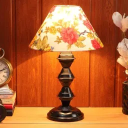 foziq Lucca Multicolour Fabric Shade Night Lamp With Metal Base-picture-15