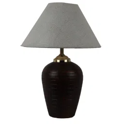 foziq Silver Shade Table Lamp With Brown Base image 5