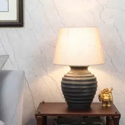 tu casa Beige Jute Shade Table Lamp With Mango Wood Base-picture-25
