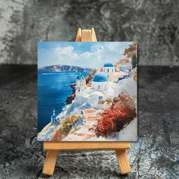 genie art Santorini Greece Mini Canvas Frame image 2