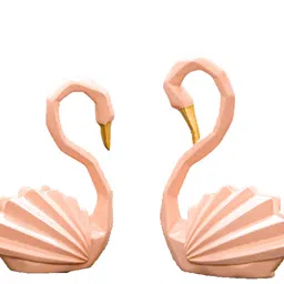viivaz Swan Love Birds Pink Resin Figurine image 4