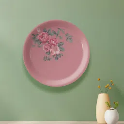 nestroots English Rose & Leaf Printed Porcelain Wall Plate-picture-10