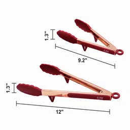 ilife retail Essential Red Silicone (Set of 2) Kitchen Tong image 5