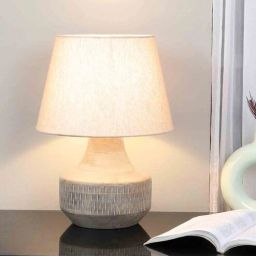 tu casa Beige Jute Shade Table Lamp With Mango Wood Base-picture-18