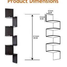 muren Brown Plywood Corner Wall Shelf image 2