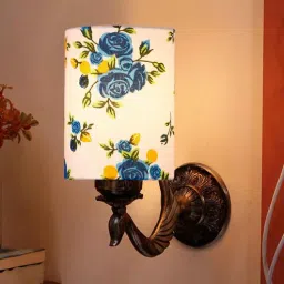 new era Antique Gold Wall Lamp with Cotton Printed Shade-picture-39