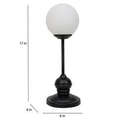 tu casa White Glass Shade Table Lamp With Iron Base image 3