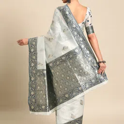 Saree mall Woven Design Bagh Zari Organza Banarasi Saree image 3