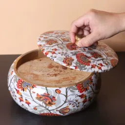 brick brown Multicolor Marigold Wood Cassarole image 1