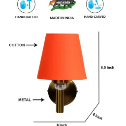 new era Antique Gold Wall Lamp with Orange cotton shade image 5