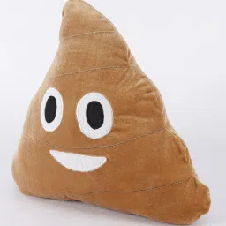 oscar home Brown Cotton Emoji Shaped Cushion image 3