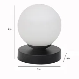 tu casa White Glass Shade Table Lamp With Iron Base image 3