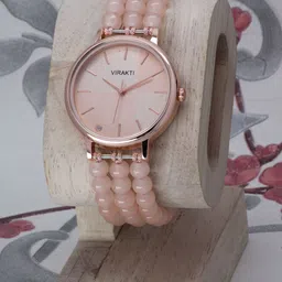 VIRAKTI Women Brass Embellished Dial & Wrap Around Straps Analogue Watch M-02-CREAM image 2