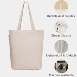 the sack co Women Graphic Printed Oversized Shopper Tote Bag With Detachable Sling Strap image 2