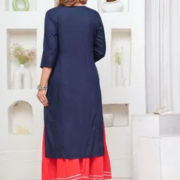 Mehsoos Floral Embroidered Round Neck Kurta With Skirt image 2