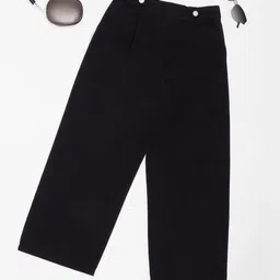 Pantaloons Junior Girls Loose Fit Pleated Trousers-image-0