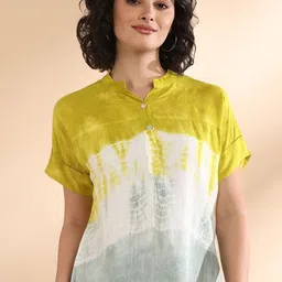 Chandbaali Women Tie and Dye Dyed Mandarin Collar Top-picture-31