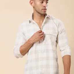 Stylox Checked Cotton Spread Collar Slim Fit Shirt-image-3