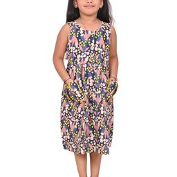 Megha Overseas Girls Polka Dot Printed A-Line Dress-image-10