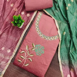 Panzora Embroidered Modal SilkUnstitched Dress Material-picture-14