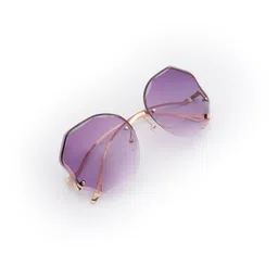 PELLE LUXUR Unisex Gold-Toned Sunglasses with Purple UV Protected Lens image 4