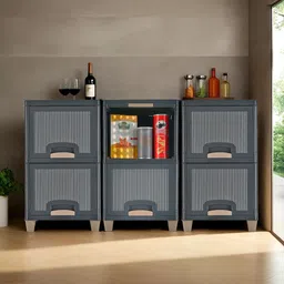 Kuber Industries Grey & Brown 3 Pieces Multi-Utility Organisers image 1