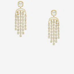 Kushal's Fashion Jewellery Gold Plated Zircon Studded Classic Drop Earrings image 4