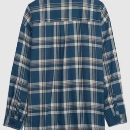 GAP Girls Blue Classic Checked Flannel Casual Shirts image 2